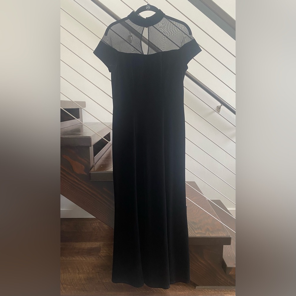 Vintage‎ CDC Evening Womens Velvet Dress Size 8 Maxi Cap Sleeve Whimsigoth 90s